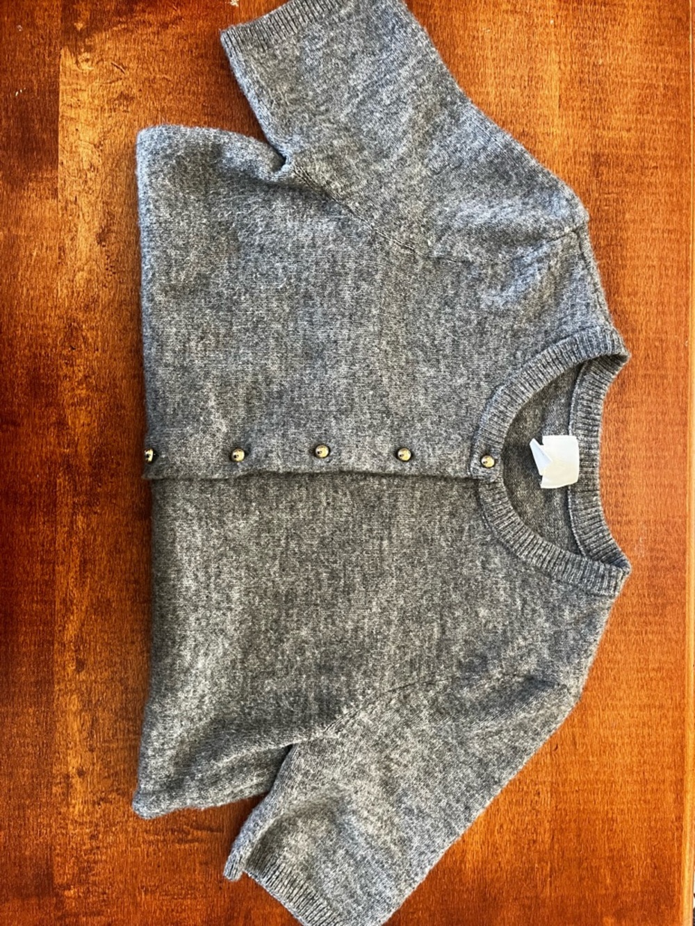 H&M Gray Knit Button Cardigan with silver Buttons - Picture 3 of 7